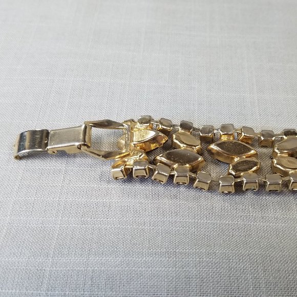 Vintage Amber Color Rhinestone Bracelet - Picture 7 of 12